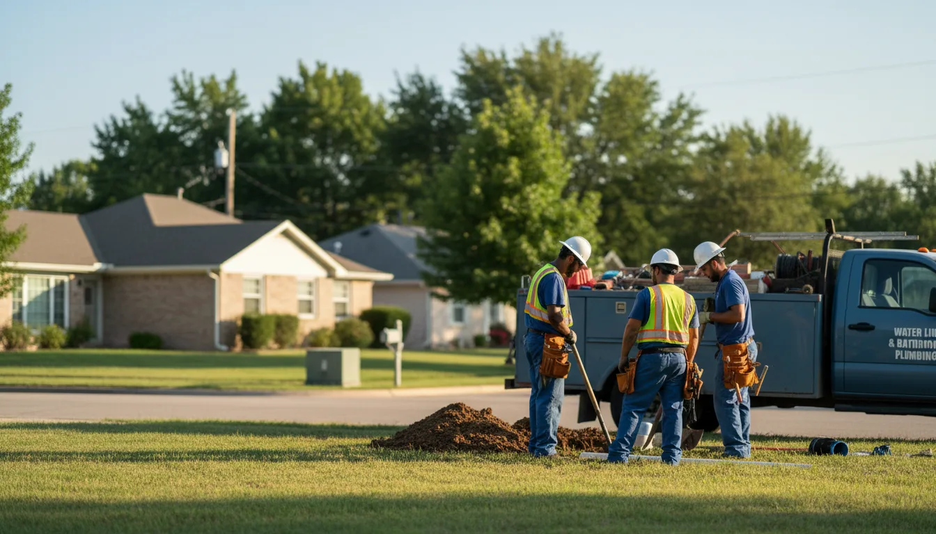 Residential water line and bathroom plumbing service in Rockford, OH